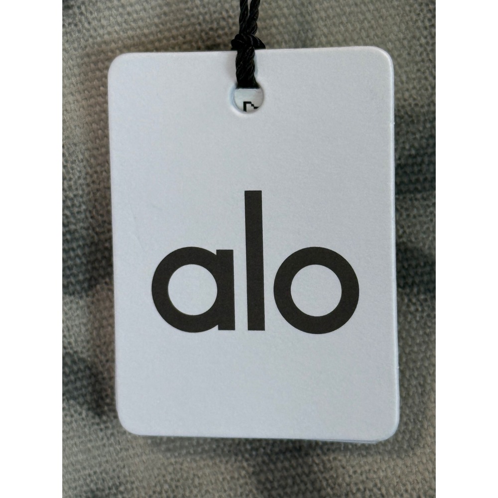 Alo Yoga Iconic Shopper Tote in Grey Tie-Dye Black Logo Oversized Cotton Canvas - Picture 4 of 9